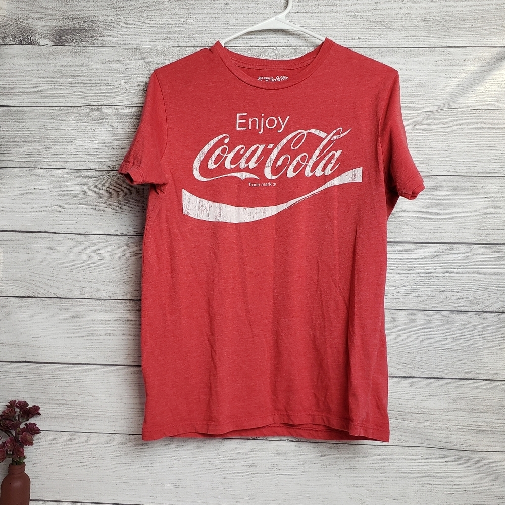 Old Navy Collectabilities Coca Cola Red Heather Short Sleeve‎ T-Shirt Tee Sm